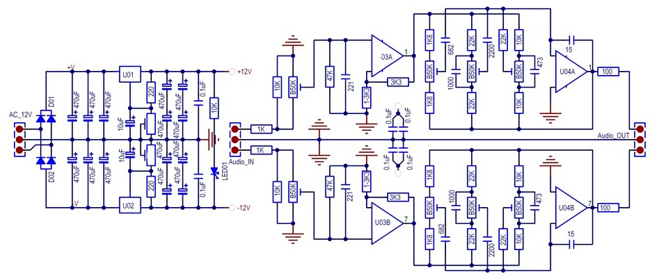 Module Préamplificateur Atténuateur de Volume avec Contrôle de Tonalité 2x NE5532