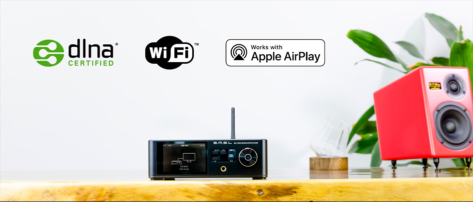 SMSL DP5 Lecteur Réseau WiFi DLNA AirPlay Symétrique AES/EBU I2S