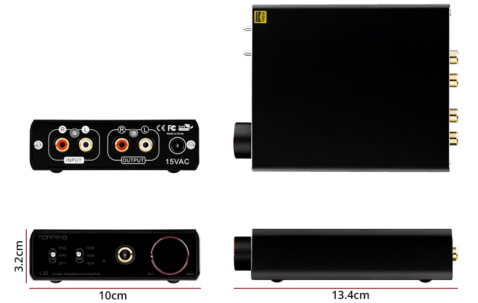 Topping L30 Amplificateur Casque Noir