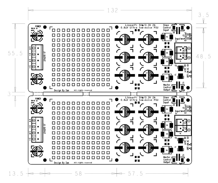 Ian Canada LinearPi Module Alimentation Linéaire Ultra Faible Bruit 5V / 3.3V 2A