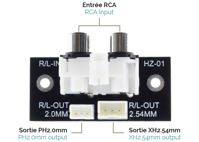 Module Adaptateur connecteur JST PH XH vers RCA