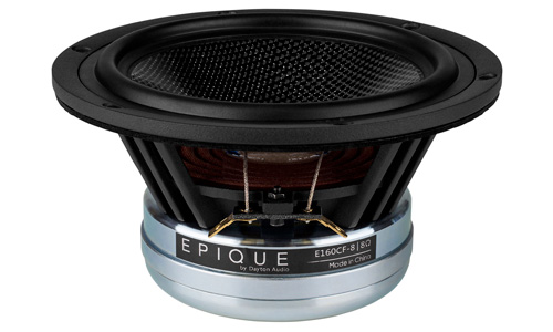 Dayton Audio Epique E160CF-8 Haut-Parleur de Grave Fibre de Carbone 100W 8 Ohm 89dB 50Hz - 8000Hz Ø13.3cm