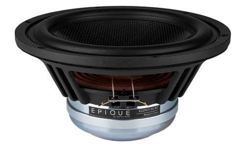 Dayton Audio Epique E220CF-8 Haut-Parleur de Grave Fibre de Carbone 150W 8 Ohm 91.5dB 25Hz - 4500Hz Ø20.3cm