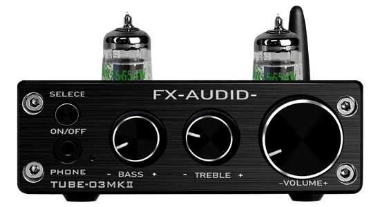 FX-Audio Tube-03 MKII Préamplificateur à Tubes 5654 Stéréo Bluetooth 5.0 Noir