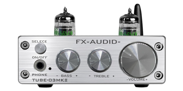 FX-Audio Tube-03 MKII Préamplificateur à Tubes 5654 Stéréo Bluetooth 5.0 Argent