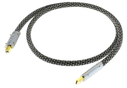 Audiophonics Pulsar Câble USB-A Mâle vers USB-B Mâle Plaqué Argent / Or 1m