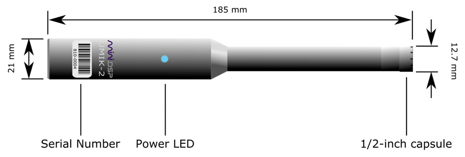 MiniDSP UMIK-2 Microphone de mesure omnidirectionnel faible bruit USB XMOS ASIO 32bit 192kHz