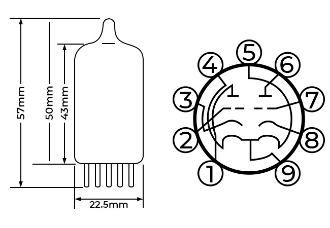 Shuguang 12AX7-T Tube d'Amplification Haute Qualité (Paire Appairée)