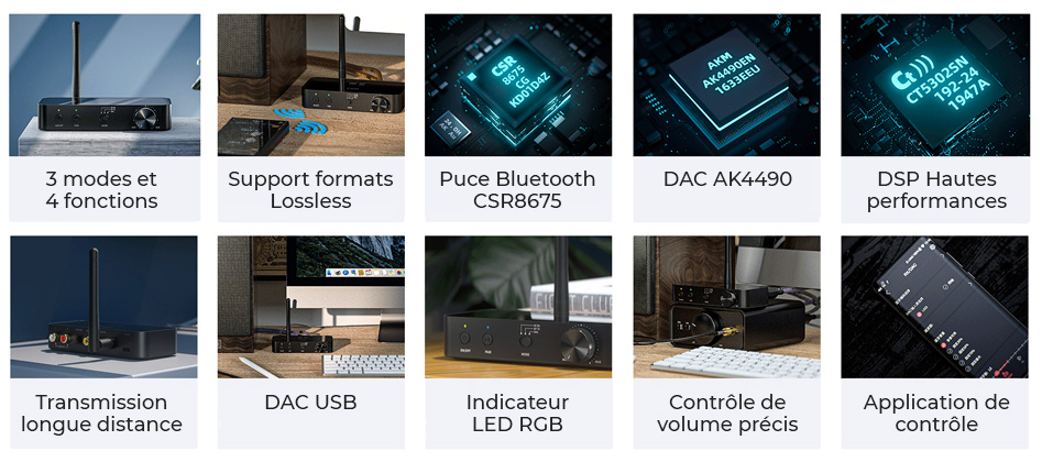 FiiO BTA30 Récepteur / Émetteur Bluetooth 5.0 CSR8675 DAC AK4490 aptX-HD LDAC 24bit 192kHz