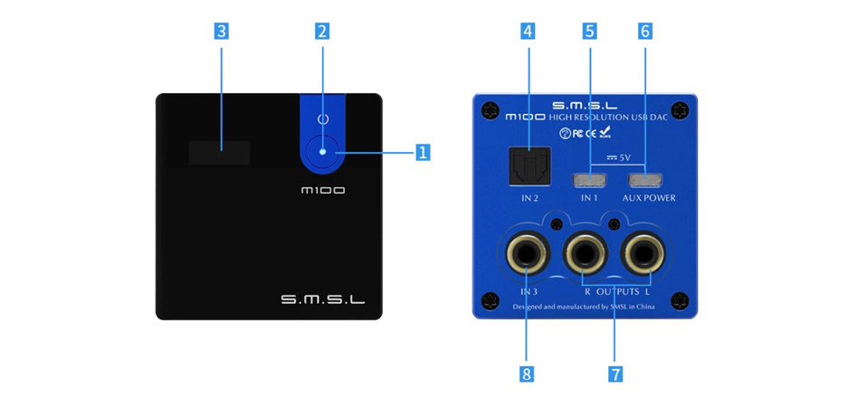 SMSL M100 MKII DAC ES9018Q2C XMOS 32bit 768kHz DSD512