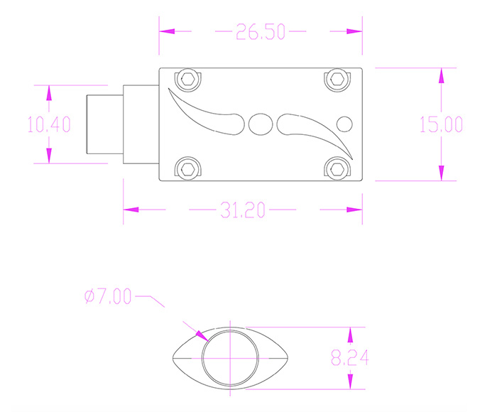 Viborg VT08 Connecteur USB-C Plaqué Or Ø8mm