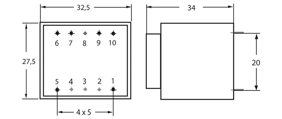 Transformateur pour circuits imprimés 6V 467mA 2.8VA