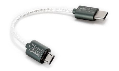 DD TC03 Câble USB-C vers Micro USB Cuivre OCC plaqué Argent 8cm