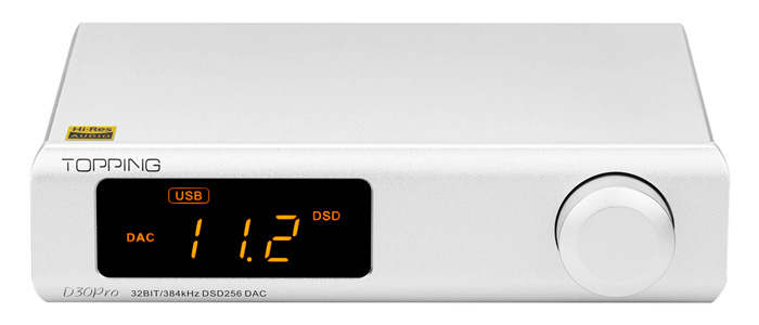 Topping D30 Pro DAC Symétrique 4x CS43198 32bit 384kHz DSD256 Argent