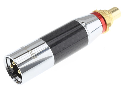Adaptateur XLR m&acirc;le vers RCA femelle Cuivre plaqu&eacute; Or