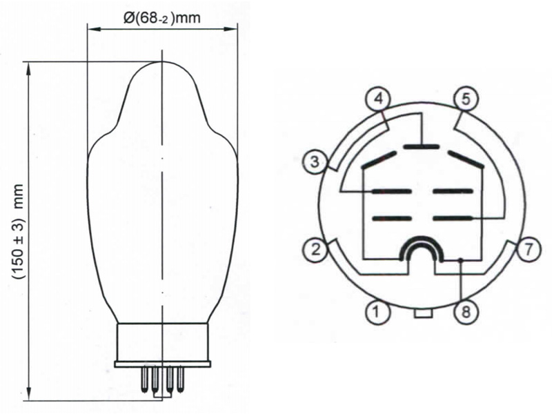 Tung-Sol KT170 Tube de Puissance Tetrode Haute Qualité (Paire appairée)