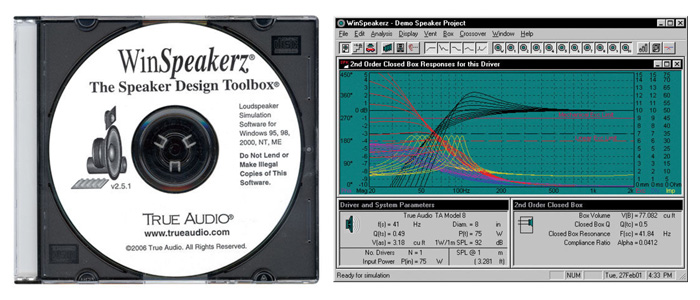 TRUE AUDIO WINSPEAKERZ Logiciel de Simulation pour Conception d'Enceintes