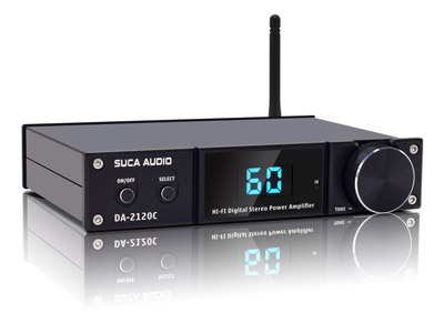Suca Audio DA-2120C Amplificateur FDA Class D TAS5352A 2x90W 4 Ohm Bluetooth 5.0 Noir