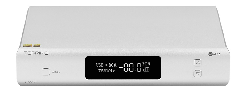 Topping D90SE DAC Symétrique ES9038Pro 32bit 768kHz DSD512 Argent<span id=