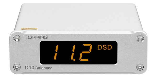 Topping D10 Balanced DAC USB Symétrique ES9038Q2M XMOS XU208 32bit 384kHz DSD256
