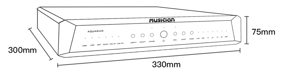 Musician Aquarius DAC R2R Symétrique NOS I2S 32bit 1536kHz DSD1024 Argent