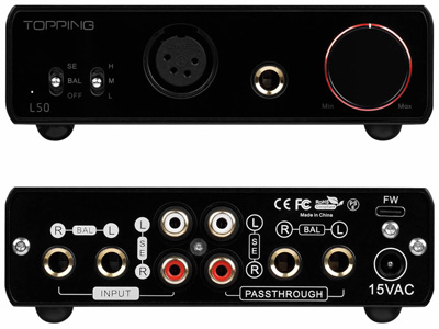 Topping L50 Amplificateur Casque Préamplificateur Symétrique NFCA