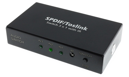 Switch SPDIF Actif Optique Toslink 3 vers 1 - Audiophonics