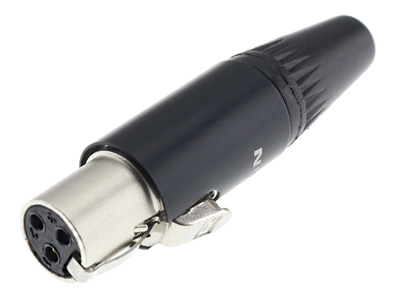 Rean Neutrik RT3FC-B Connecteur Mini XLR 3 Pôles Femelle Plaqué Or Ø4mm