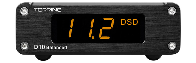 TOPPING D10 BALANCED DAC USB Symétrique ES9038Q2M XMOS XU208 32bit 384kHz DSD256 Noir