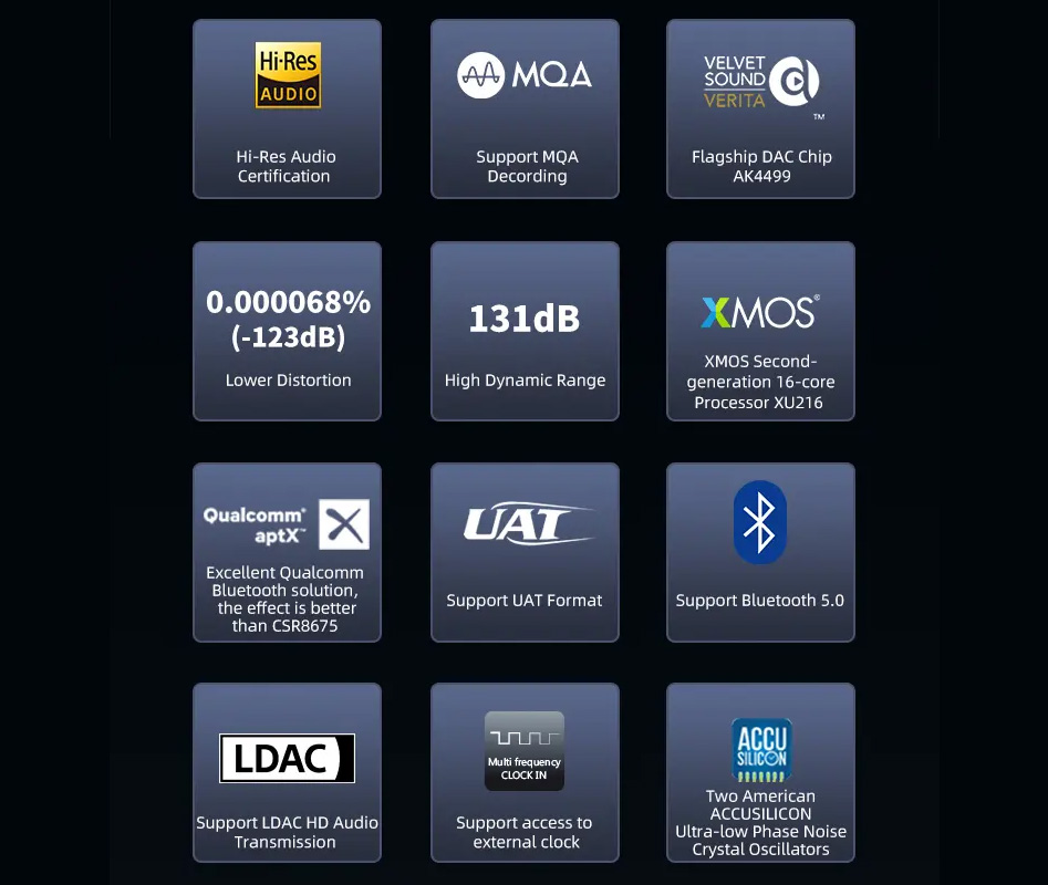 SMSL VMV D2 DAC AK4499 I2S XMOS Bluetooth aptX-HD LDAC UAT Symétrique 32bit 768kHz DSD512 MQA