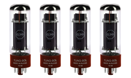 Tung-Sol EL34B Tubes Pentodes Platinum Matched (Quad Appairés)