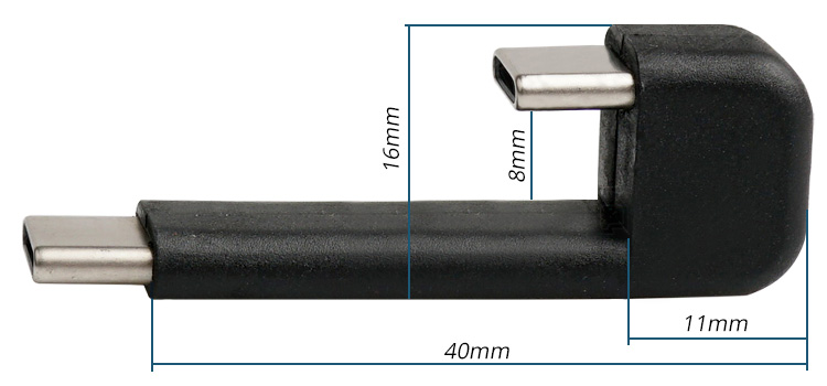 Adaptateur USB-C mâle vers USB-C mâle 180° OTG