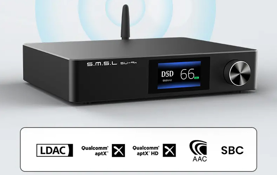 SMSL SU-9n DAC ES9038Pro USB XMOS Bluetooth 5.0 32bit 768kHz DSD512