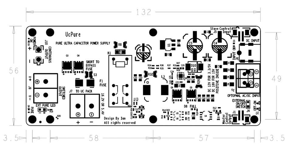 Ian Canada UcPure Module d'alimentation à supercondensateurs Class A 3.3V / 5V / 15V