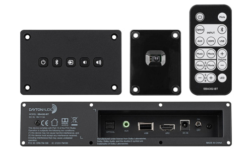 Dayton Audio SBA302-BT Kit DIY Amplificateur Récepteur Bluetooth IR pour Barre de Son 2x30W 4 Ohm