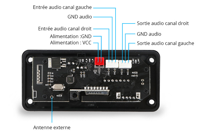 Lecteur de fichier USB SD Bluetooth 5.0