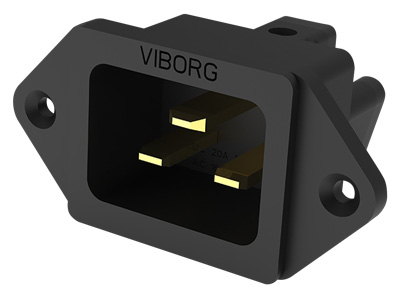 Viborg VI20G Embase IEC C20 Cuivre Plaqué Argent / Or Ø4.6mm
