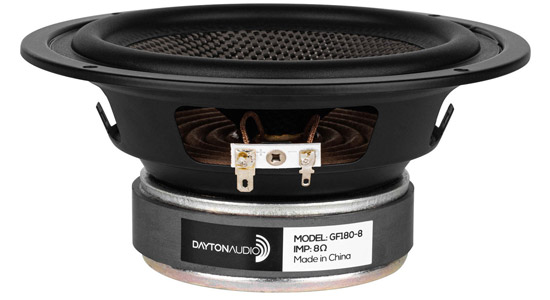 Dayton Audio GF180-8 Haut-Parleur de Grave Fibre de Verre 40W 8 Ohm 91dB 50Hz-5000Hz