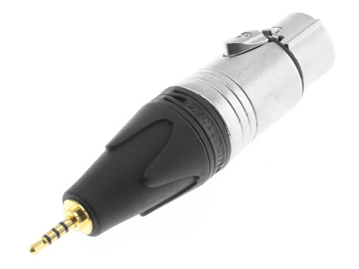 Neutrik Adaptateur Symétrique Jack 2.5mm mâle vers XLR 4 pôles femelle Plaqué Or