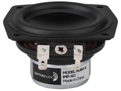 Dayton Audio ND64-4 Haut-Parleur Large Bande 15W 4 Ohm 85dB 100Hz-20kHz Ø6.3cm