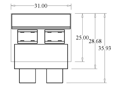 Module d'entrée RCA double vers XH2.54mm / Borniers à vis