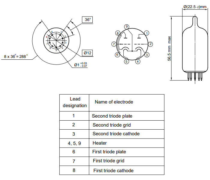 Sovtek 12AW7WA / 7025 Tube Double Triode