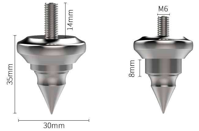 Audio Bastion Spike X REF Pointe de découplage acier M6 (Set x4)