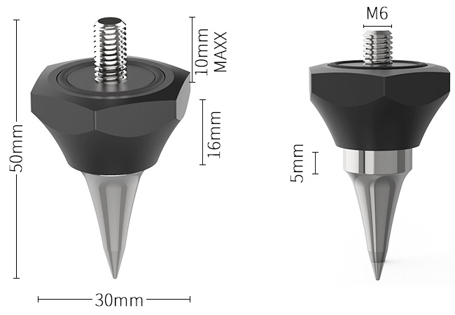 Audio Bastion Spike X PLUS Pointe de découplage acier M6 (Set x4)