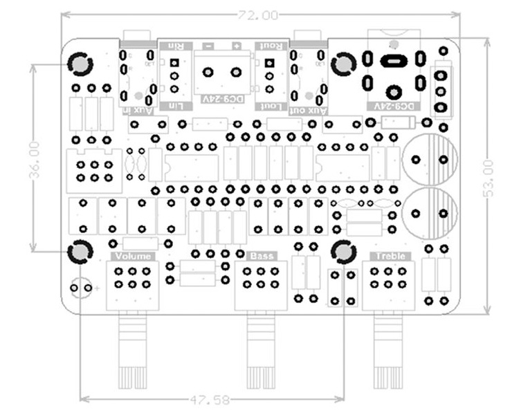 Module préamplificateur atténuateur de volume avec contrôle de tonalité 2x NE5532