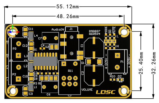 LOSC Module Amplificateur stéréo 2x3W 4Ω