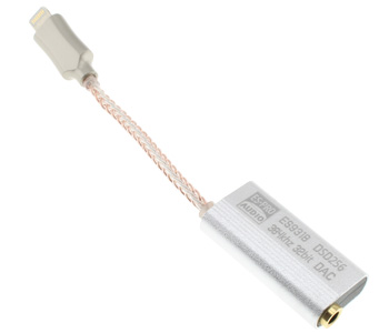 Adaptateur USB-C Mâle vers Jack 3.5mm / USB-C Femelle - Audiophonics