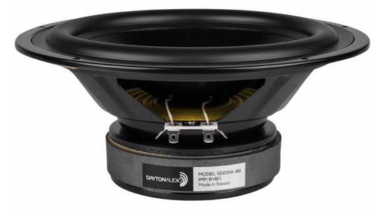 Dayton Audio SD215A-88 Haut-Parleur Subwoofer 80W 8+8Ω 86dB Hz - 20kHz Ø8cm 31Hz-2500Hz Ø20.3cm