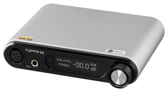 Topping DX5 DAC 2x ES9068AS Amplificateur Casque NFCA XMOS Bluetooth 32bit 768kHz DSD512 MQA Argent