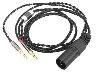 Câble casque XLR 4 pins mâle vers 2x Jack 3.5mm mâles cuivre OCC 1.5m